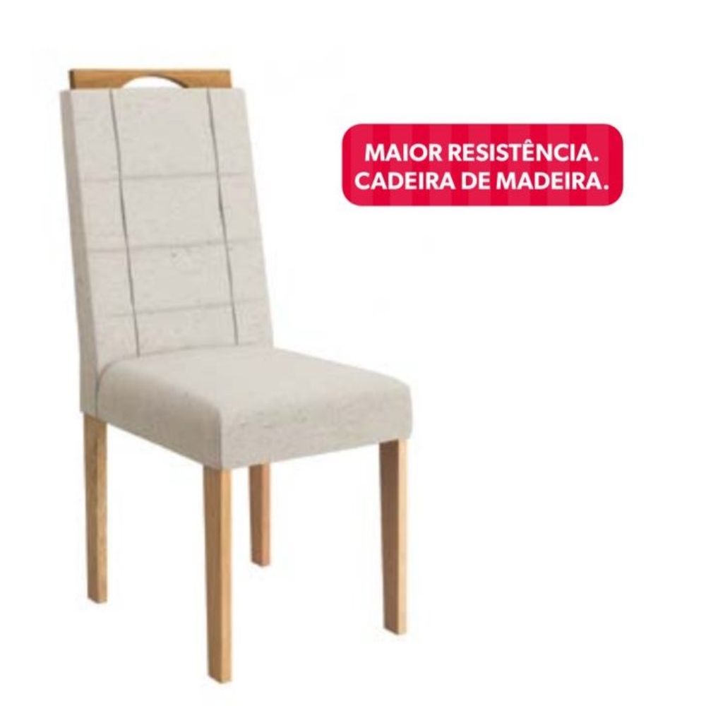 Mesa Kappesberg Larissa com 6 Cadeiras Canela/Off White