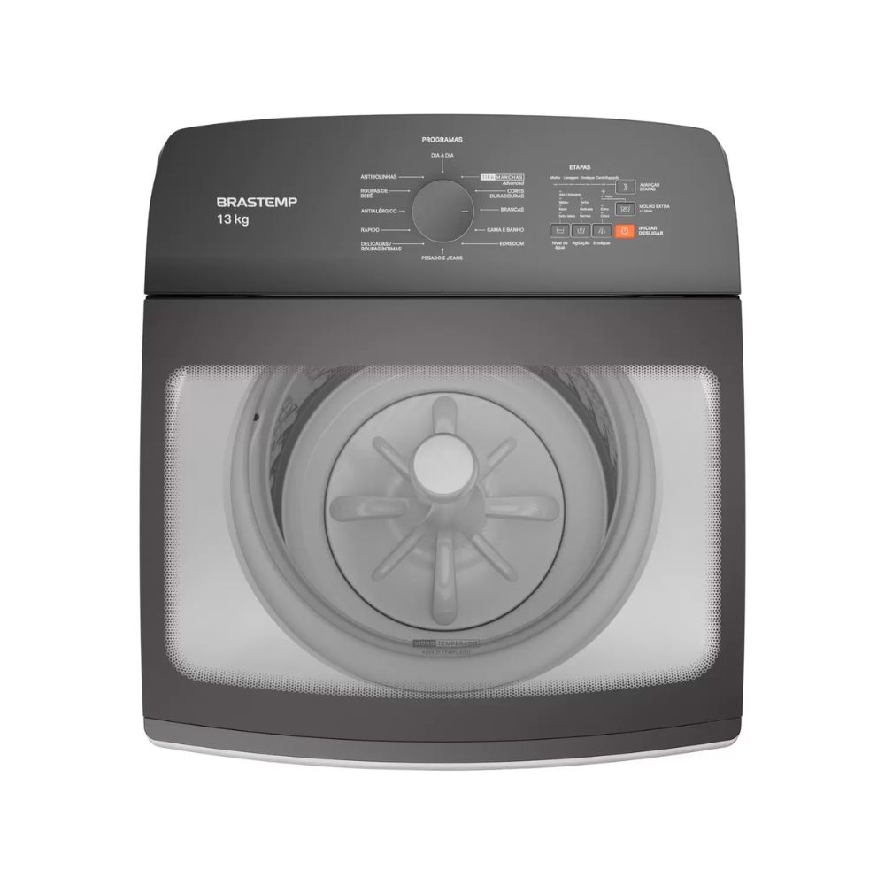 Lavadora Brastemp BWK13 Cesto Inox 13 kg Branco