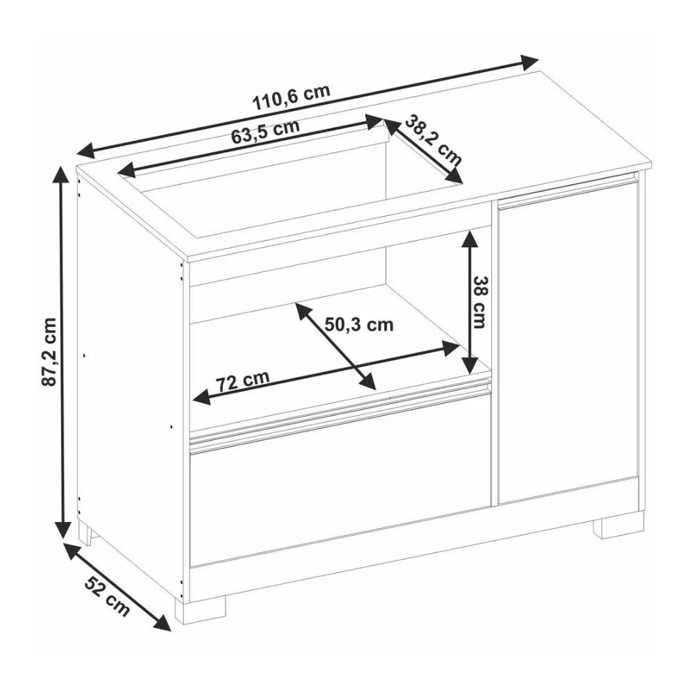 Balcao Notavel Cooktop Nt 3050 Ref 222 Nogal Trend/gran