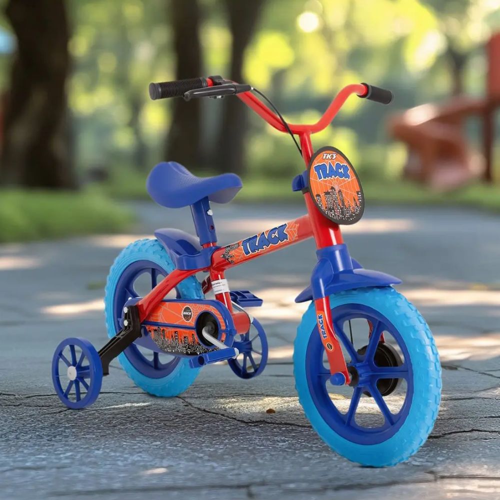 Bicicleta Infantil Track Aro 12 Azul/Vermelho
