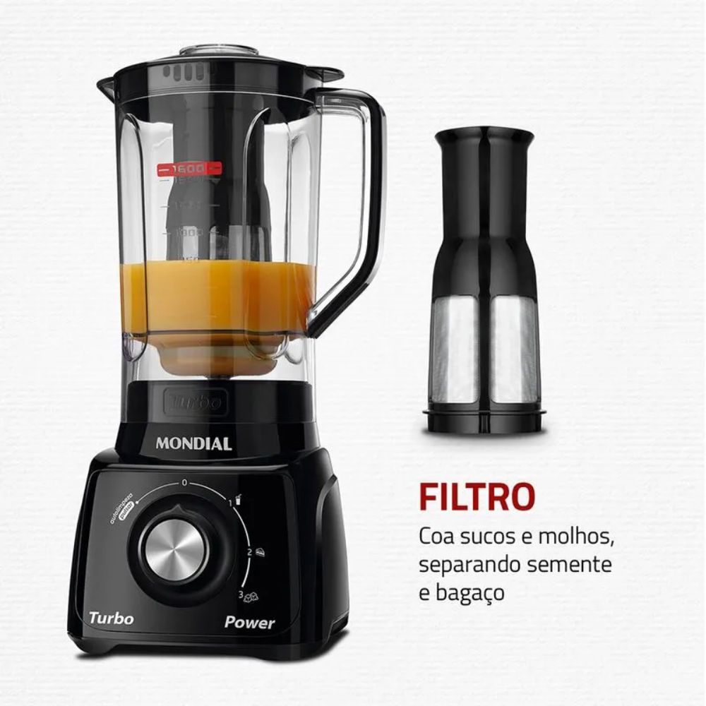 Liquidificador Mondial Turbo Power L-99 FB 550W