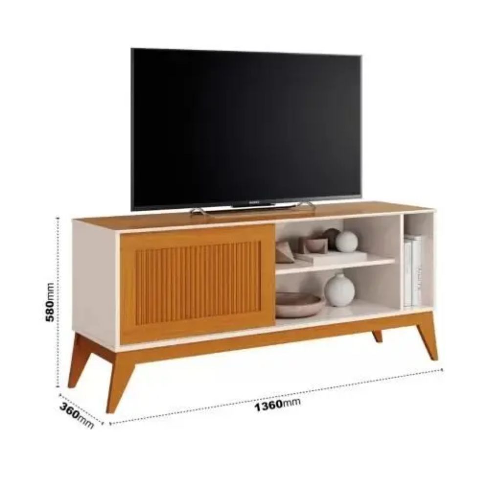 Rack EDN Aruba Off White/Cedro/Ripado 3D