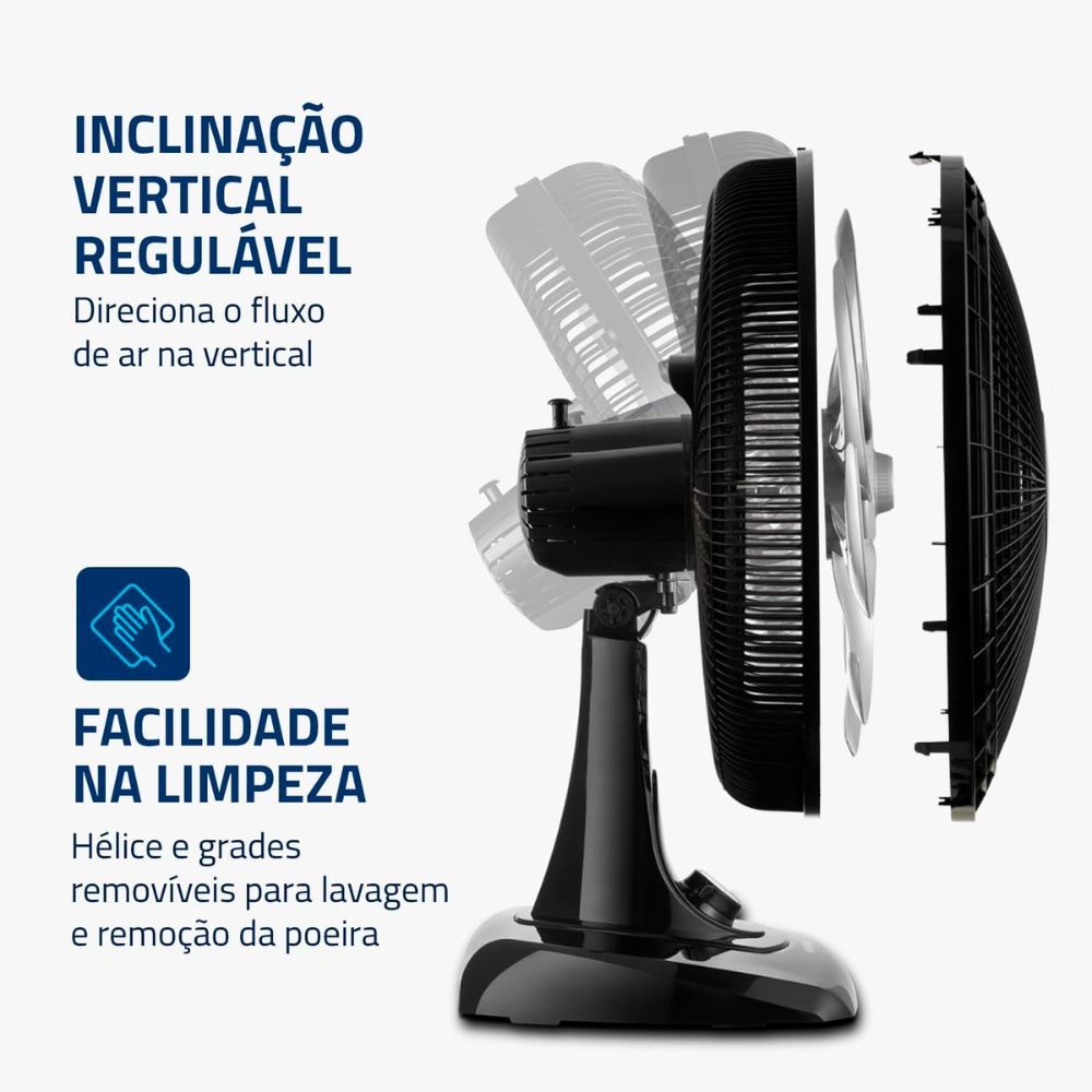 Ventilador de Mesa Mondial Super Power VSP-40-B Preto