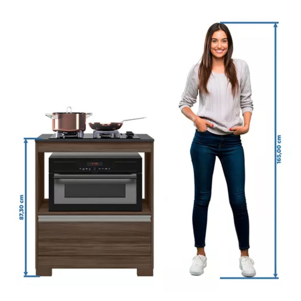 Balcao Notavel Cooktop Nt 3110 Ref 222 Nogal Trend/granito