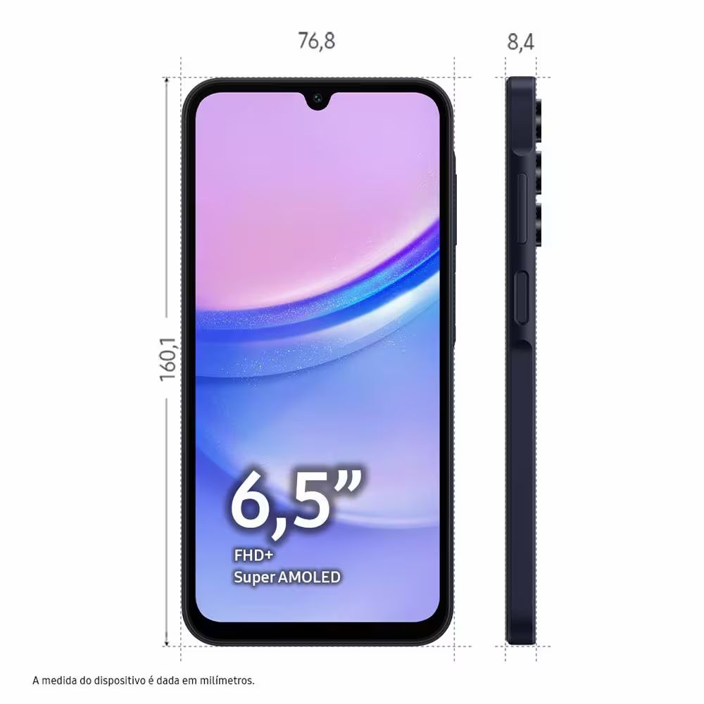 Smartphone Samsung Galaxy A15 4G Azul Escuro 128GB 4GB RAM