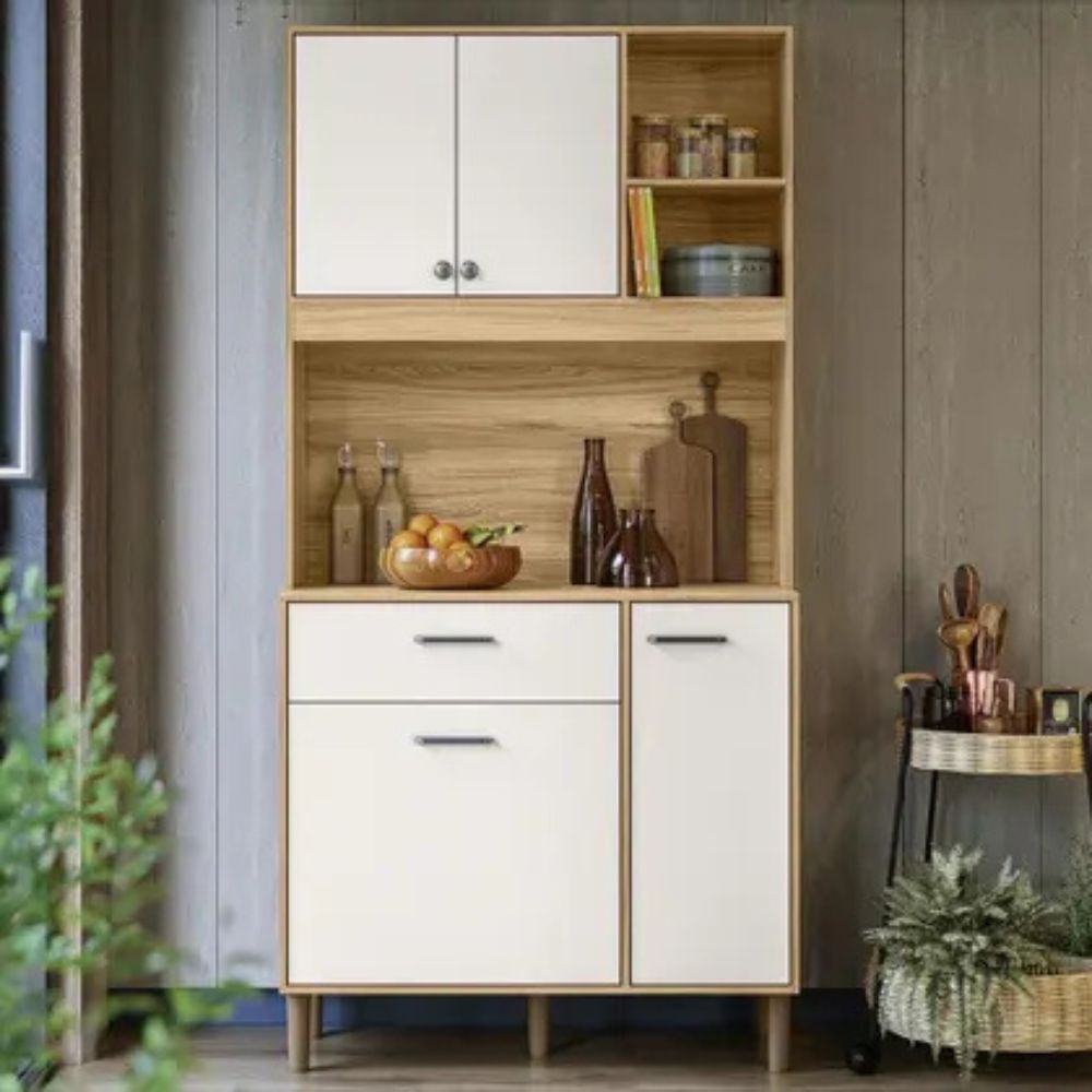 Armario de Cozinha Erva Doce 90 cm 6 Portas e 1 Gaveta - Nicioli