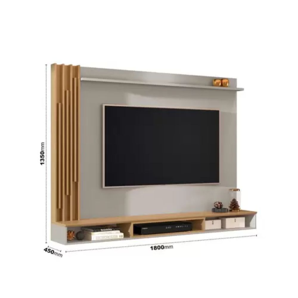 Painel Aston Fendi Freijó Nobre Sala EDN Moveis