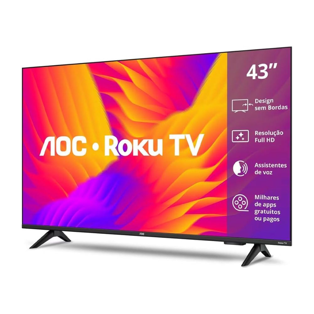 AOC Smart TV 43 Polegadas Full HD LED Roku TV 43S5155