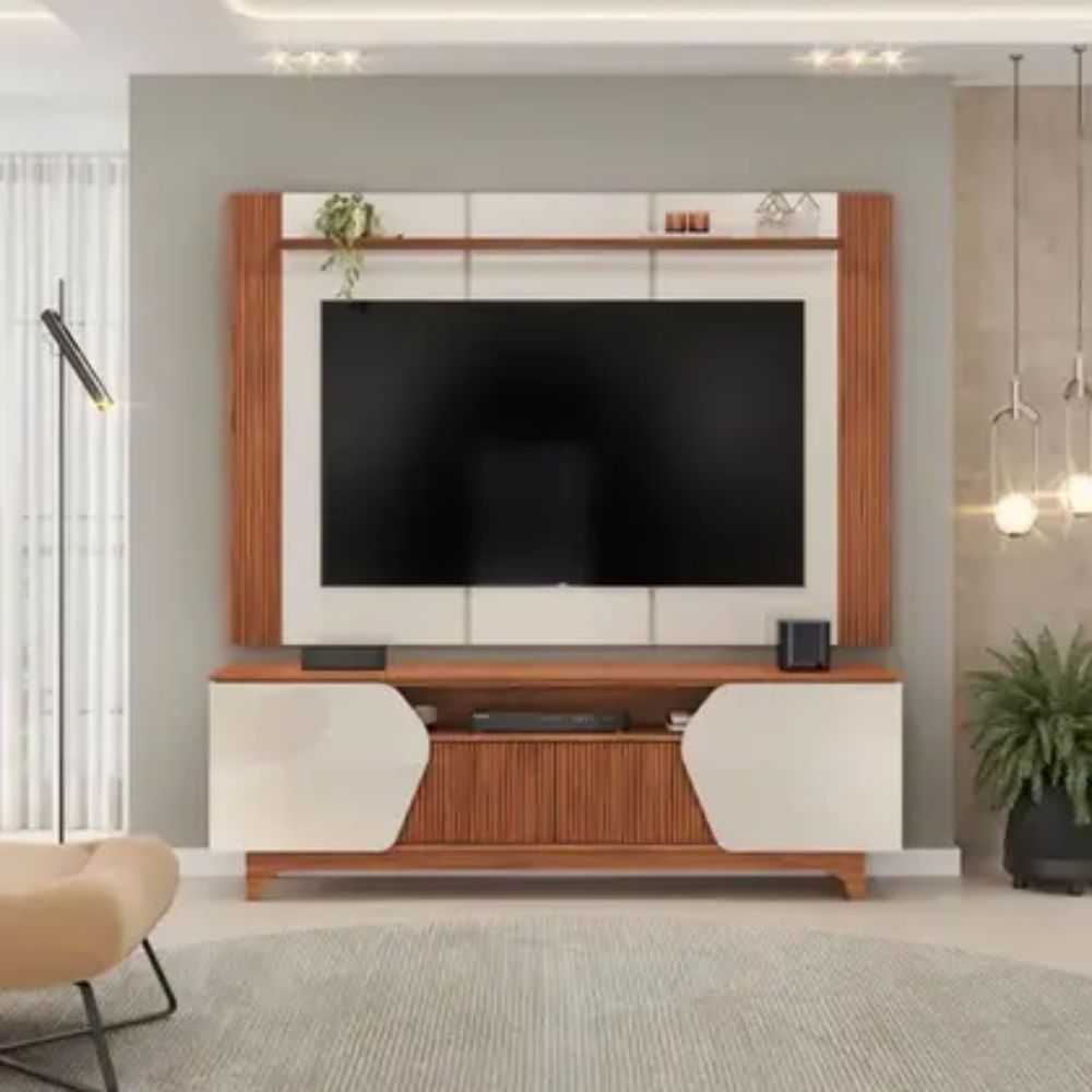 Rack com Painel Helo para TVs até 75 Polegadas MDF MDP 4 Portas DJ Móveis