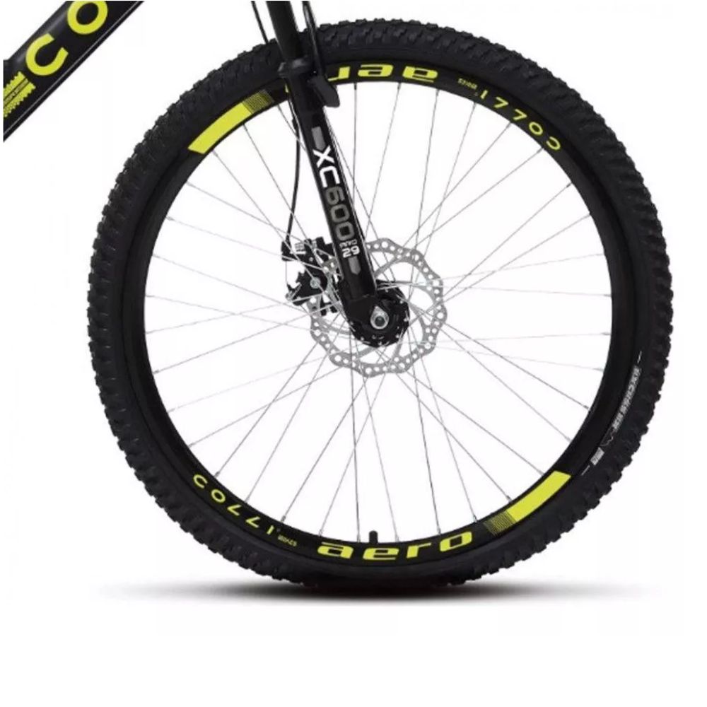 Bicicleta Colli GPS DP Aro 26 21 Marchas Masculina Preto Fosco/Amarelo Neon