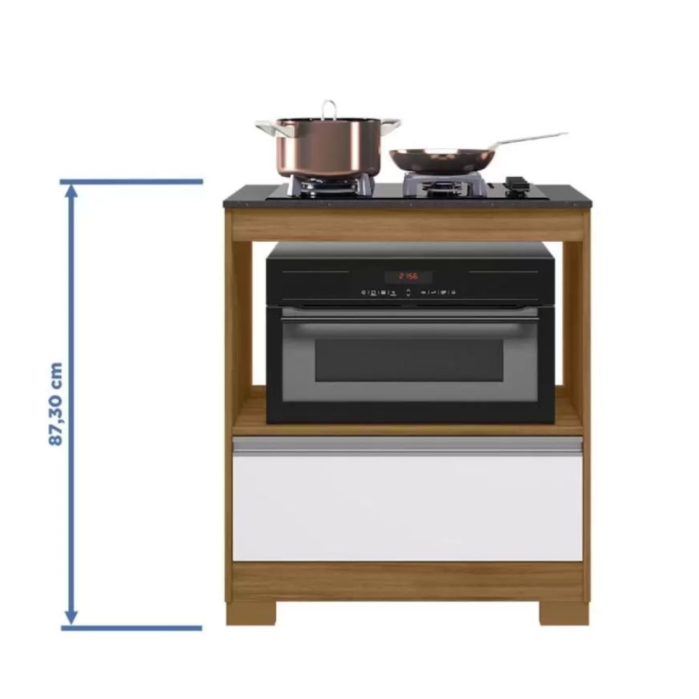 Balcão para Cooktop Notável NT 3110 Freijó Trend/Branco New