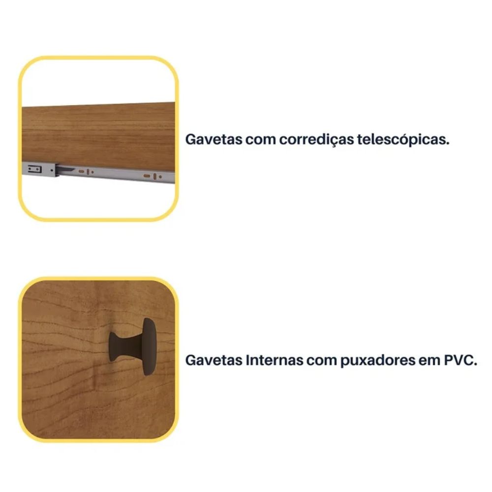 Guarda Roupa Casal 6 portas 6 gavetas Barcelona Ripado Tcil Móveis