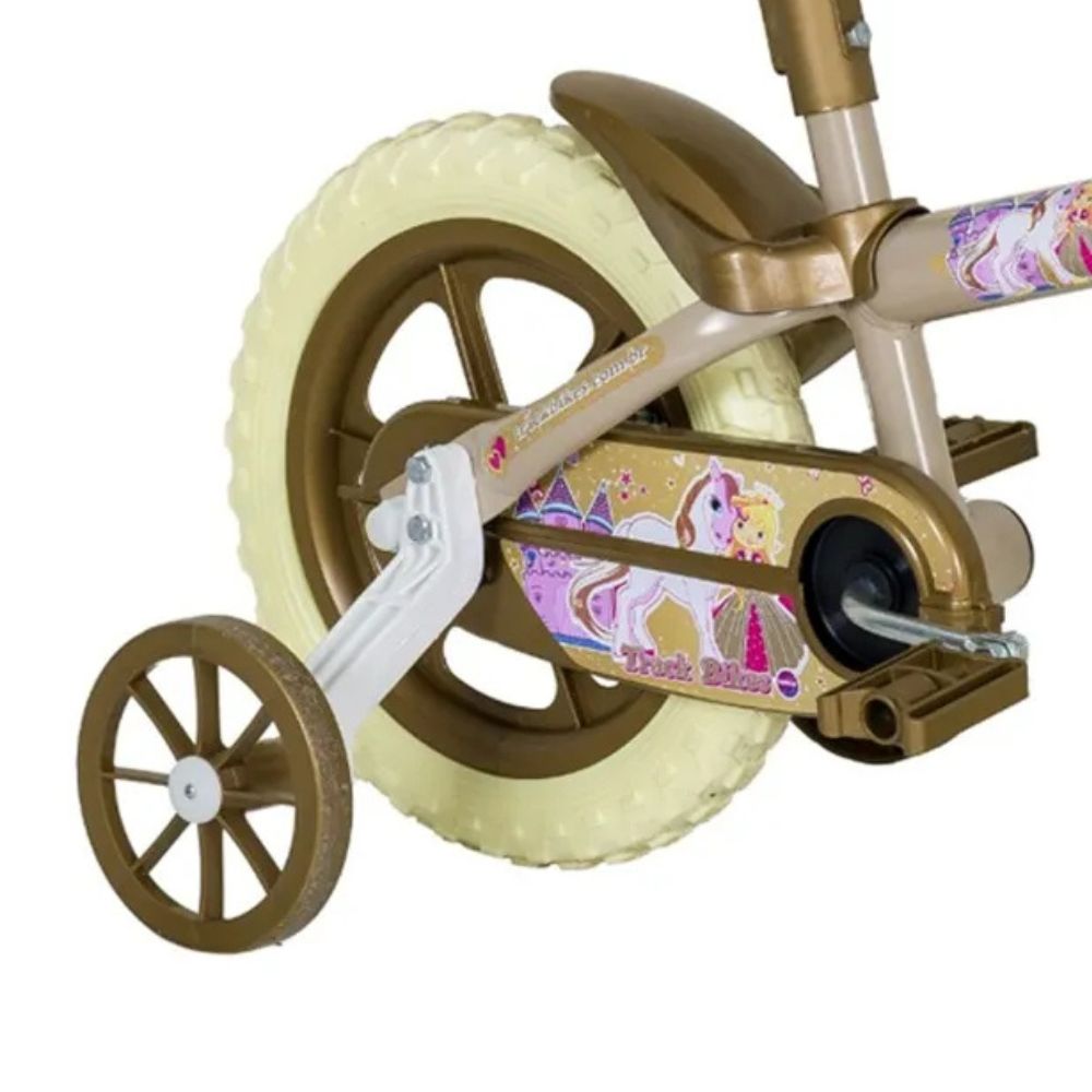 Bicicleta Infantil Aro 12 Arco Íris Dourado e Begê Track
