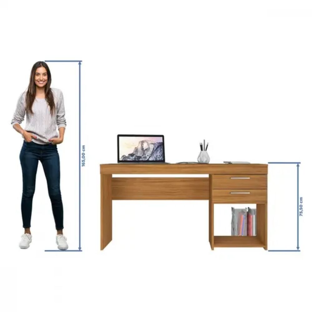 Mesa Office 2 Gavetas 51015 Notável Móveis Freijó Trend