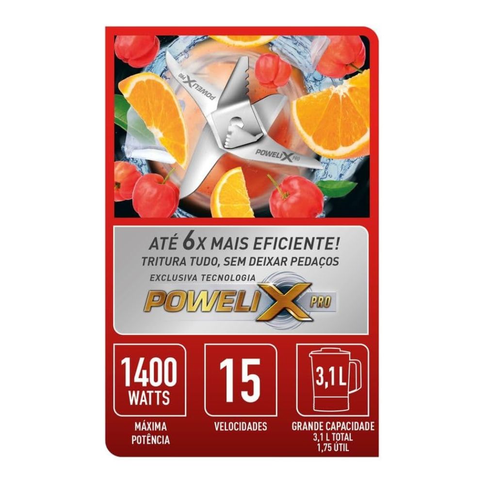 Liquidificador Arno Vermelho Power Max 1400W LN63