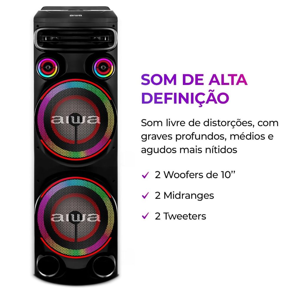 Caixa de Som Torre Aiwa AWS-T2W-02 Bluetooth