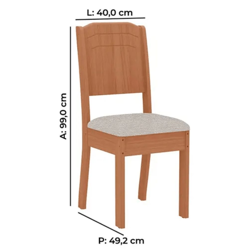 Conjunto de Mesa Star com 4 Cadeiras em MDF Tuboarte