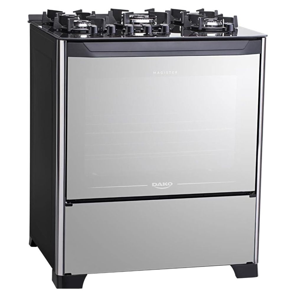 Fogão Atlas Magister Style Glass 5 Bocas Inox