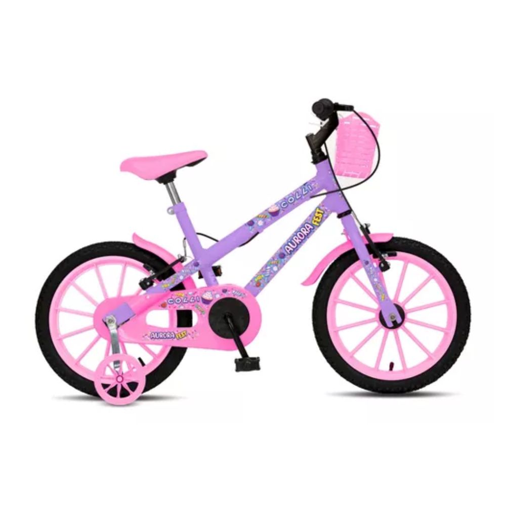 Bicicleta Infantil Aro 16 Colli Aurora Fest Lilás
