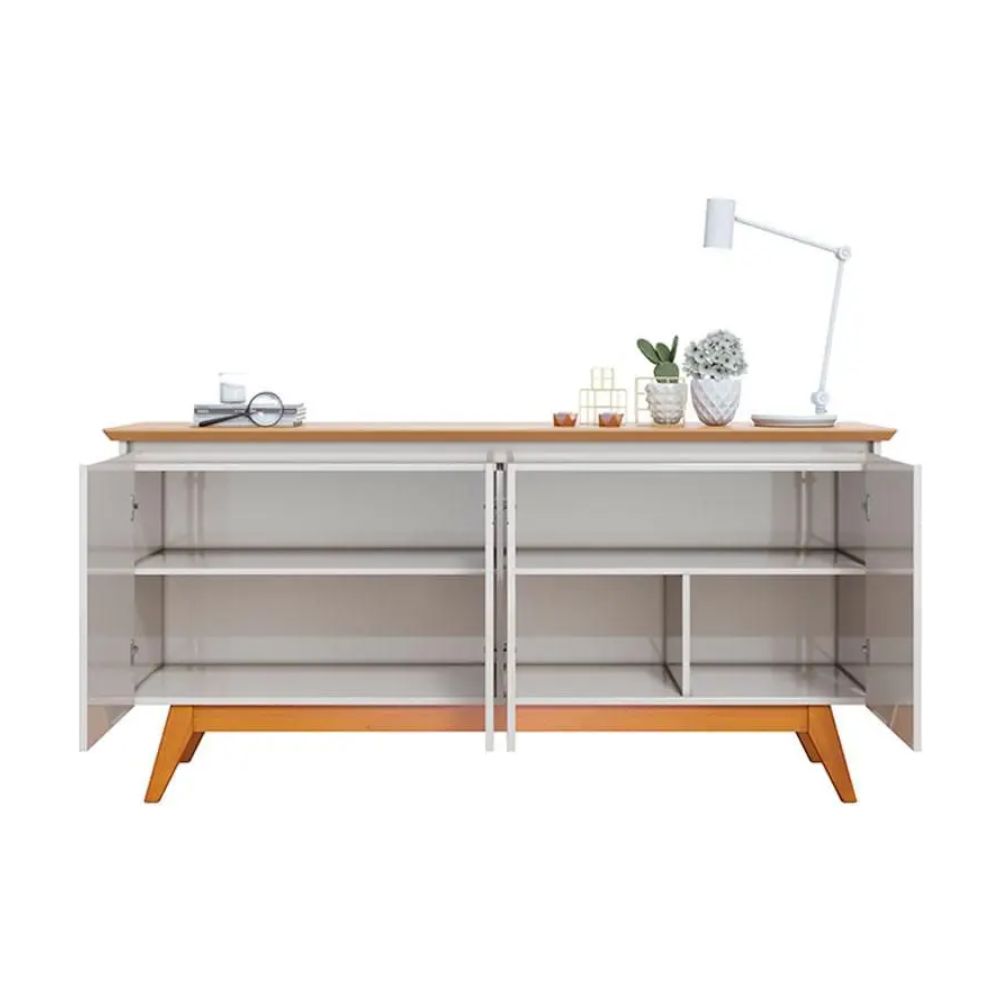 Aparador para Sala Buffet Classic 1.6 Off White Nature Imcal