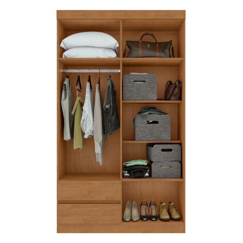 Guarda Roupa Lopas 4 Portas Zeus Amêndoa Clean
