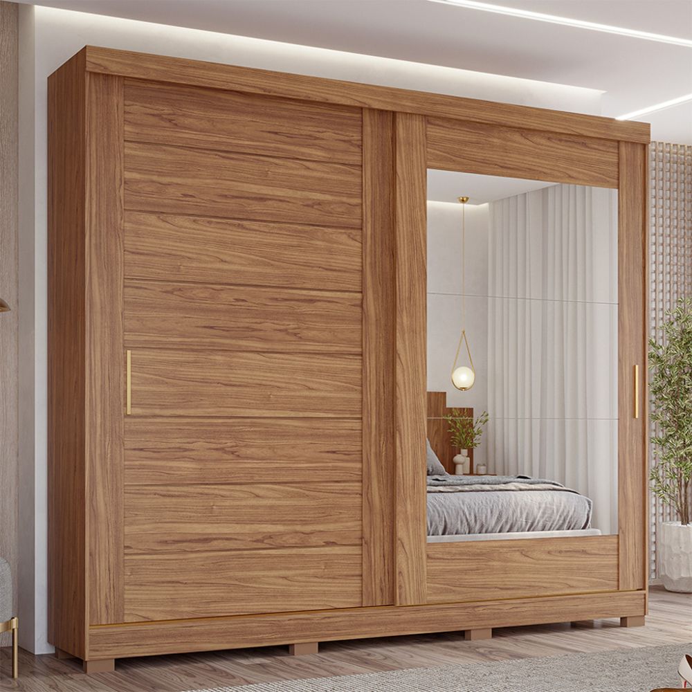Guarda Roupa Panan Casal  Florença 2 Portas 8 Gavetas Cinamomo