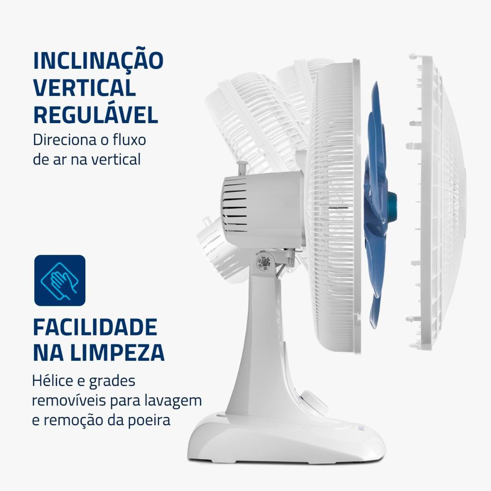 Ventilador de Mesa Mondial Super Power VSP-40-B Branco/Azul