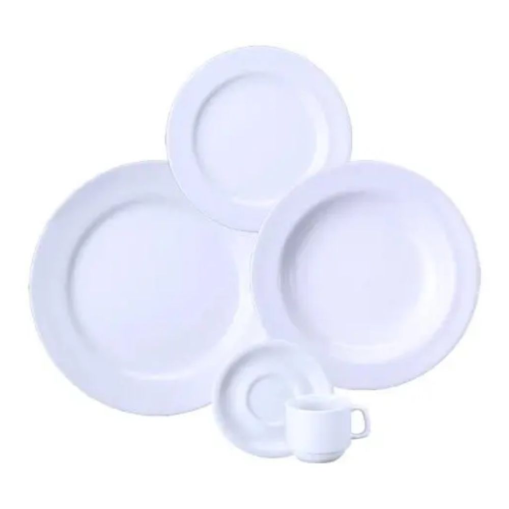 Aparelho de Jantar e Chá Oxford 20 Peças TB Branco AE20-5002