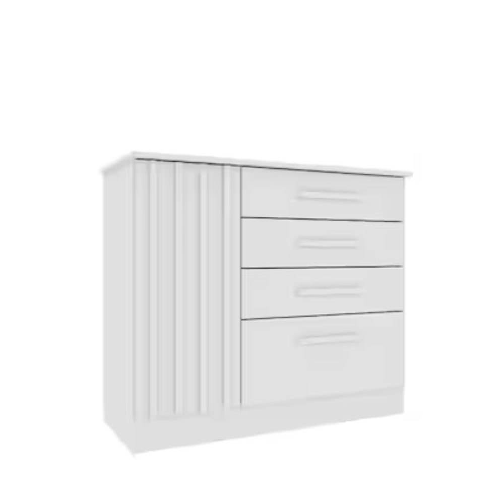 Cômoda Ripada 4 Gavetas 1 Porta Guarani Tcil
