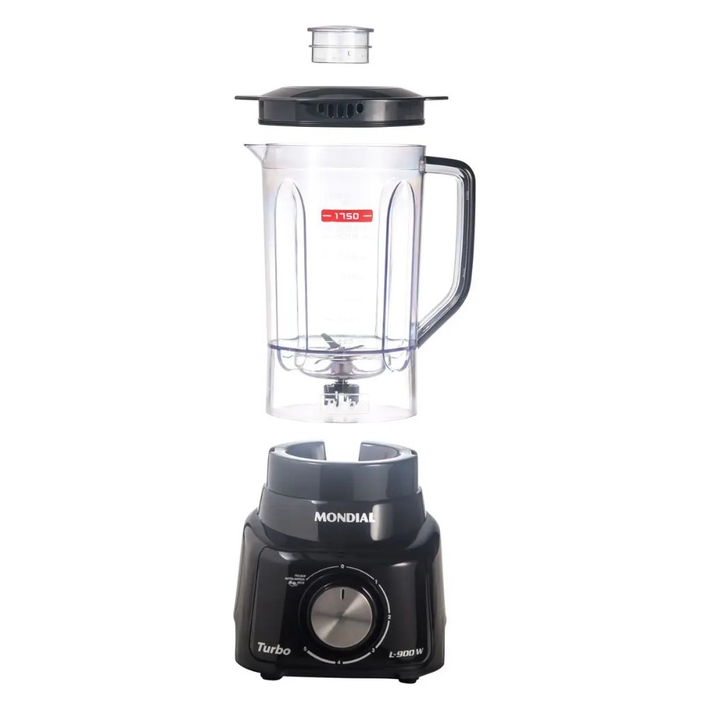 Liquidificador Mondial 900W L-900 FB 5 Velocidades Preto