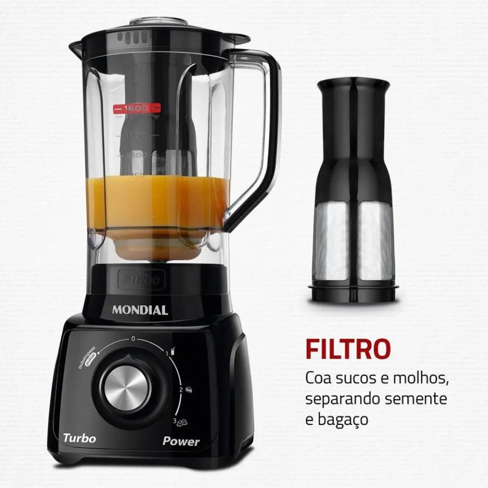 Liquidificador Mondial Turbo Power L-99FB 500W Preto
