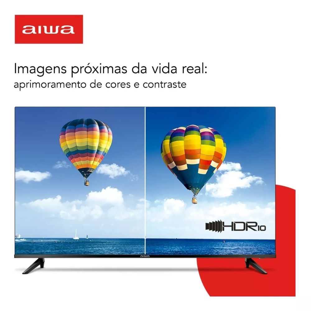 Smart TV AIWA 32” Android HD Borda Ultrafina AWS-TV-32-BL-02