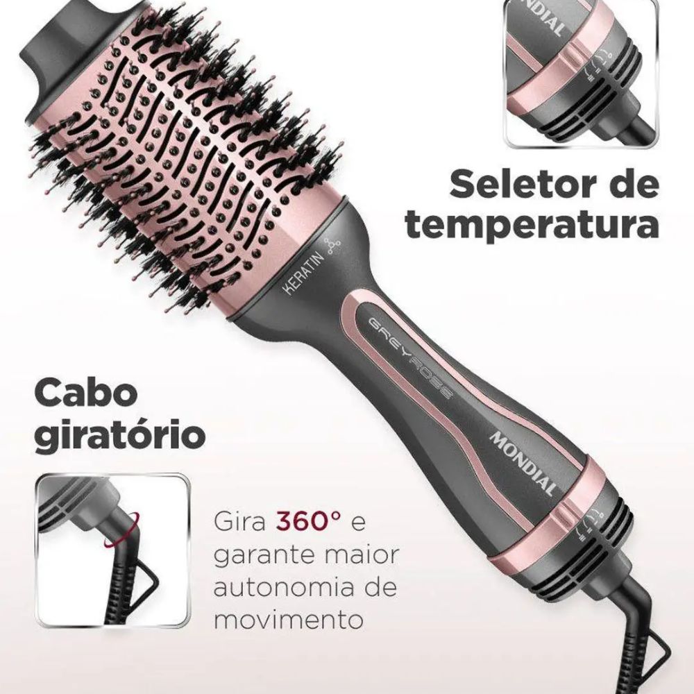 Escova Secadora Mondial ES-11-BI Bivolt Rose