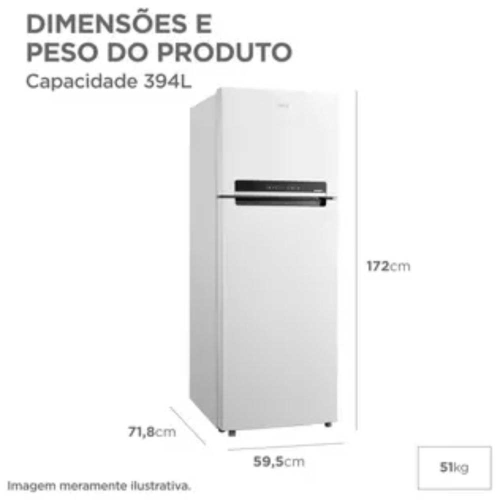 Geladeira/Refrigerador Midea Frost Free Duplex Branco 394L RT533