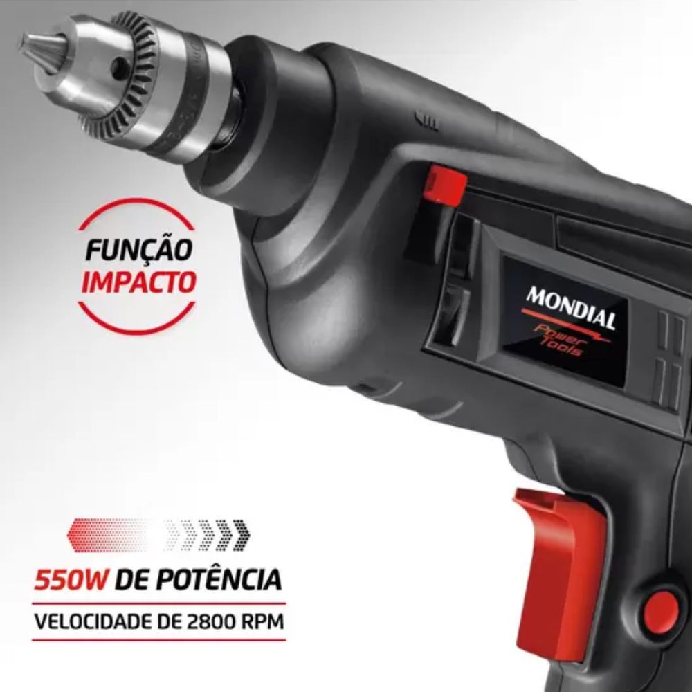 Furadeira Mondial de Impacto 550W 1 Velocidade - 3/8” FI-09