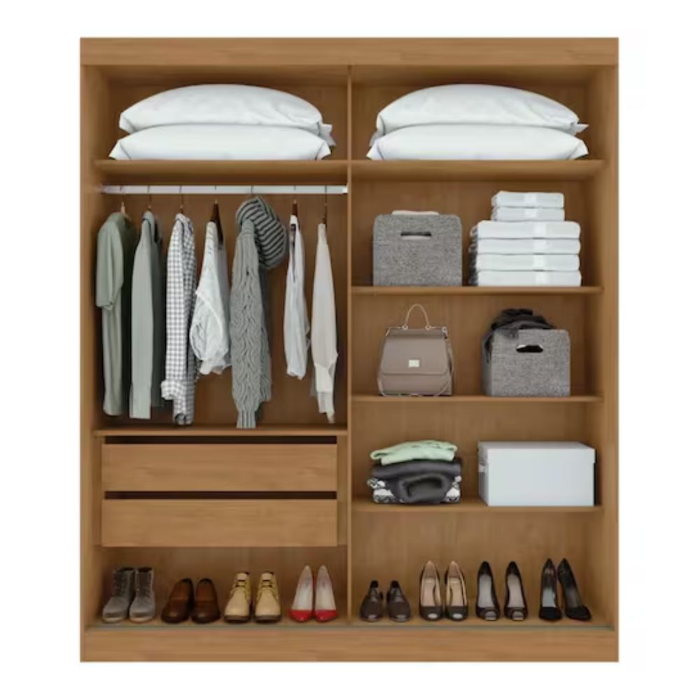Guarda-Roupa Lopas Zeine 2 Portas Amêndoa Clean/Off White