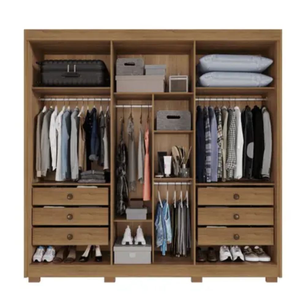 Guarda-Roupa Casal Itália 6 portas 100% MDF Salleto - Sallêto