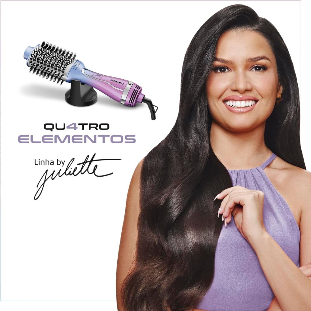 Escova Secadora By Juliette, Mondial, Azul/Rosa, 1200W, Bivolt