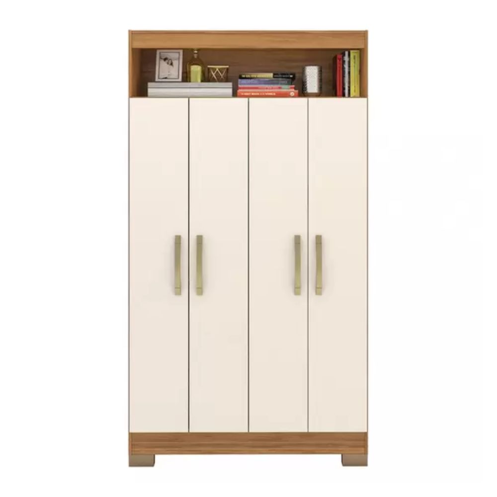 Armário Multiuso 4 Portas NT 4040 Notável Móveis Freijó Trend/Off White TX