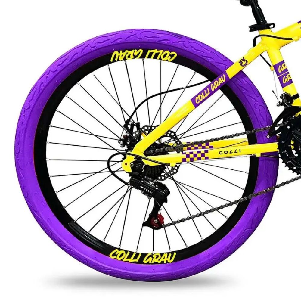 Bicicleta Colli Grau Aro 26 21 Marchas Amarelo Fosco
