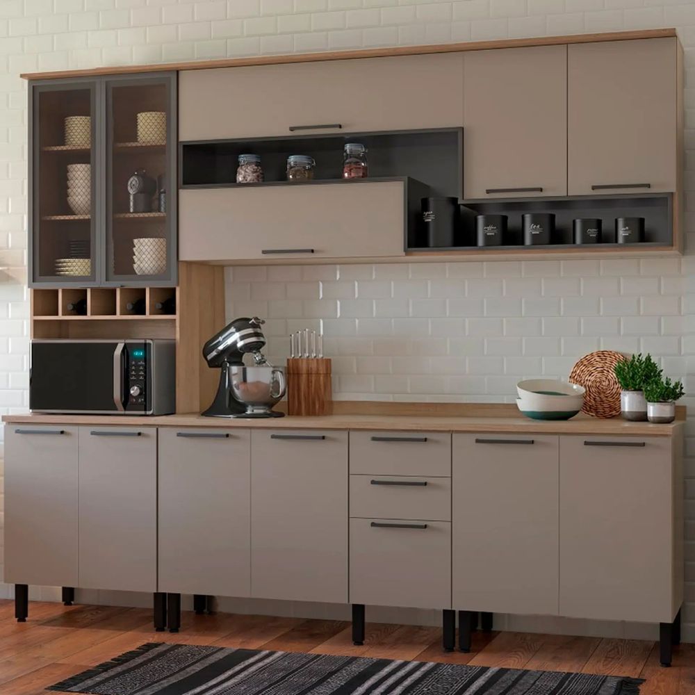 Cozinha Telasul Caiena 4 Peças Mel/fume