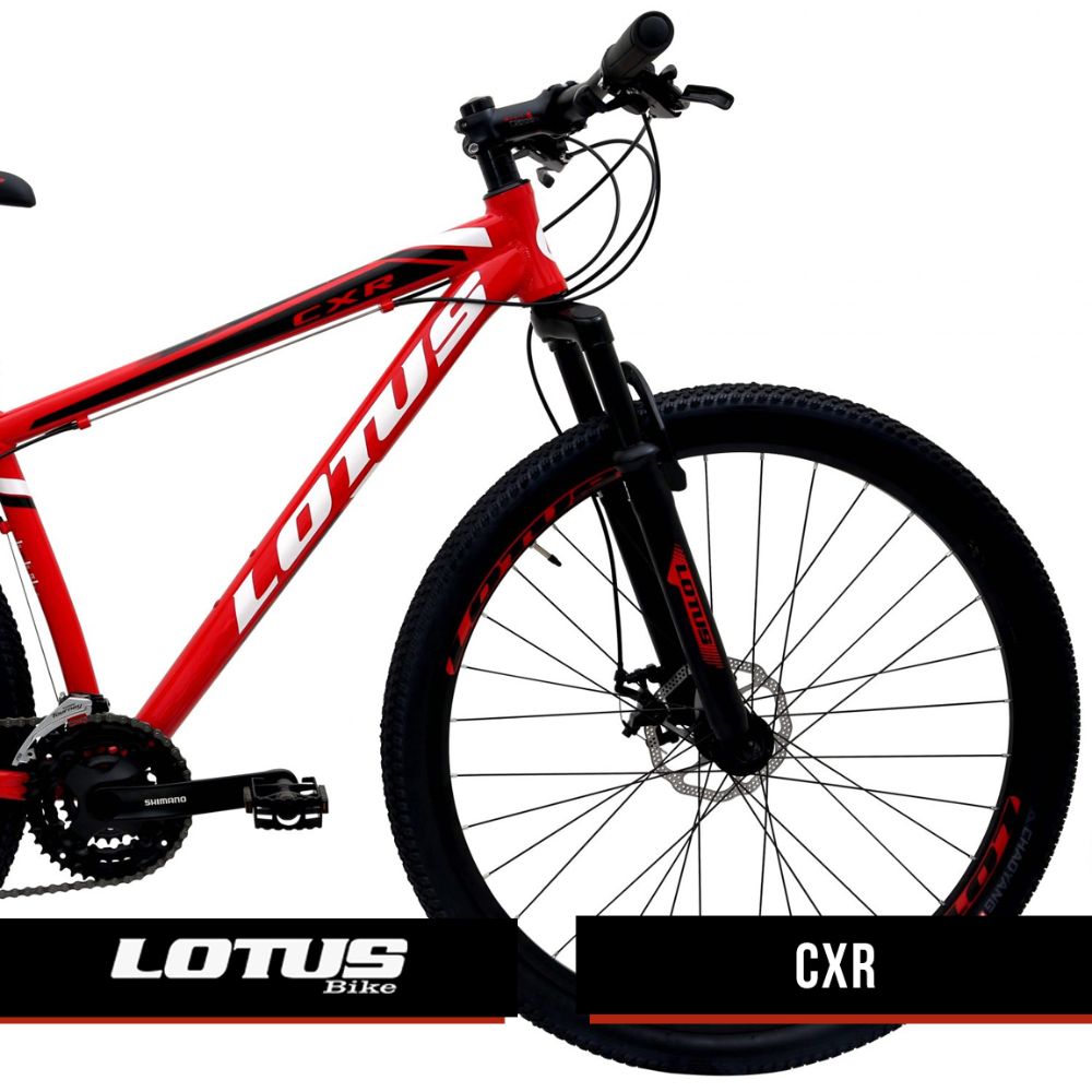 Bicicleta Cairu Aro 29 Lotus CXR Freio Mecanico Quadro 17,5 Vermelho e Branco