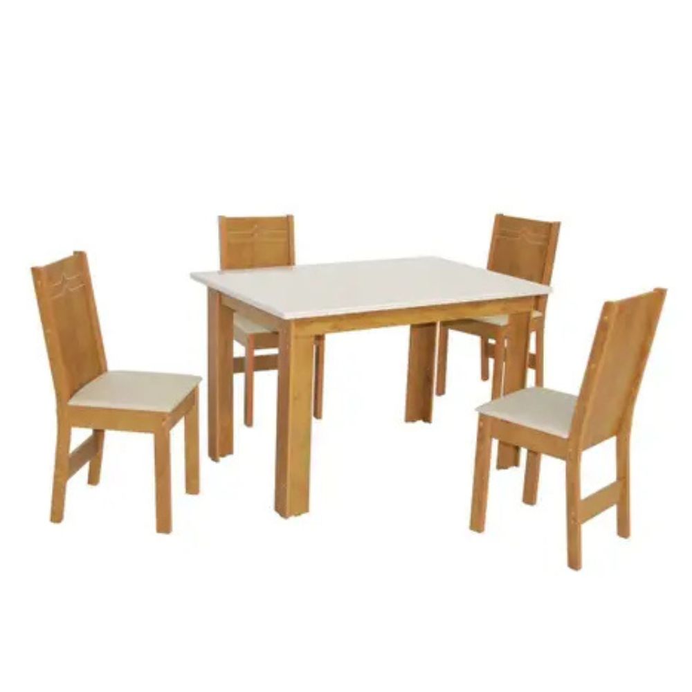 Mesa de Jantar Mariah Elane São Carlos Cinamomo Off White