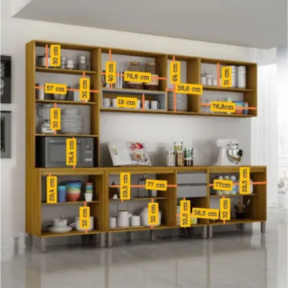 Cozinha Completa Nala Mobilihouse 12 Portas MDF 260cm OFF