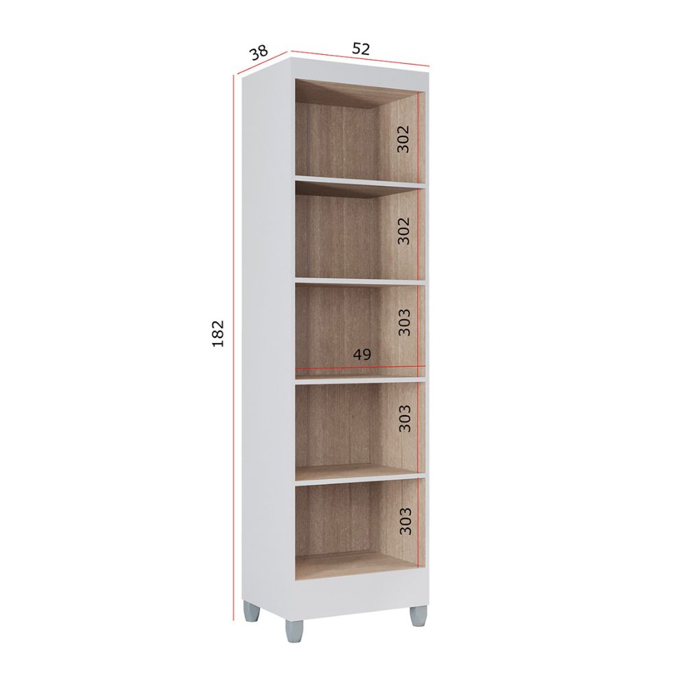 Armário Multiuso Poquema Slim 2 Portas Branco
