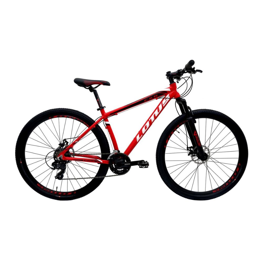 Bicicleta Cairu Aro 29 Lotus CXR Freio Mecanico Quadro 17,5 Vermelho e Branco