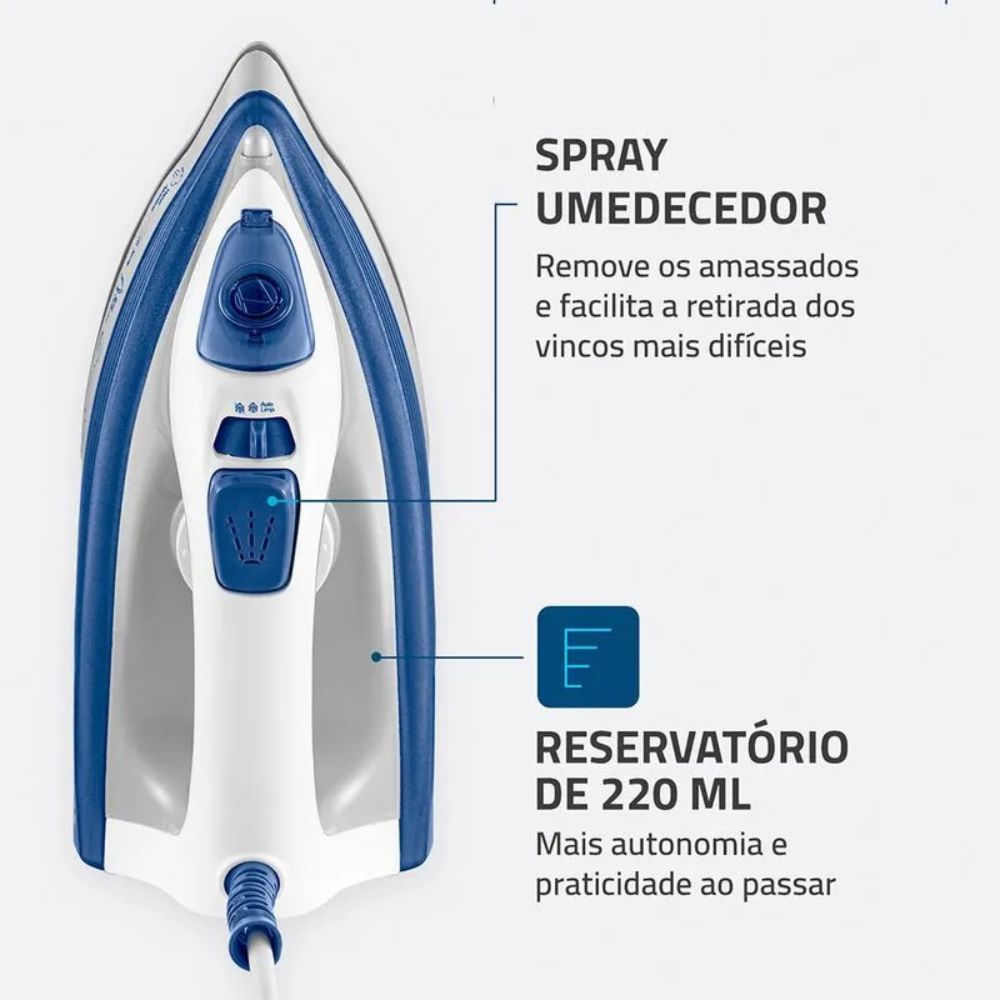 Ferro a Vapor Mondial FVN-01-BL Branco/Azul