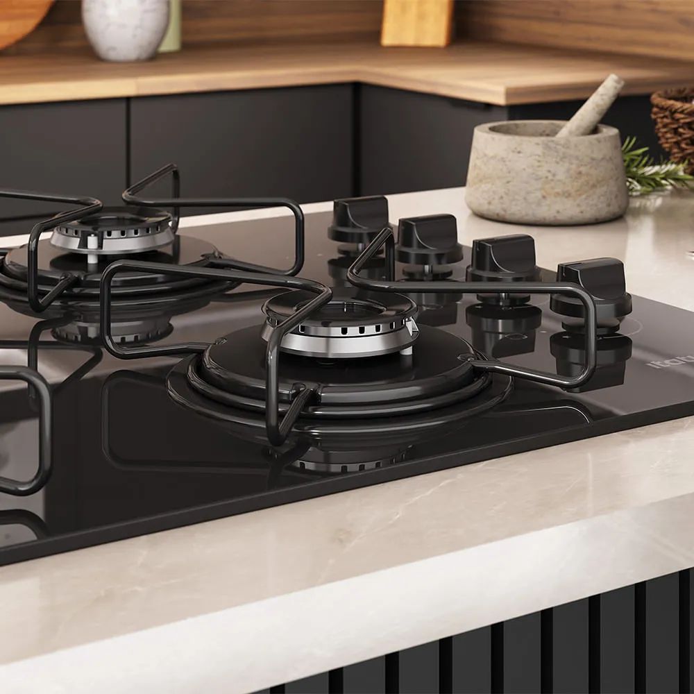 Cooktop Itatiaia Essencial 4 Bocas - Preto