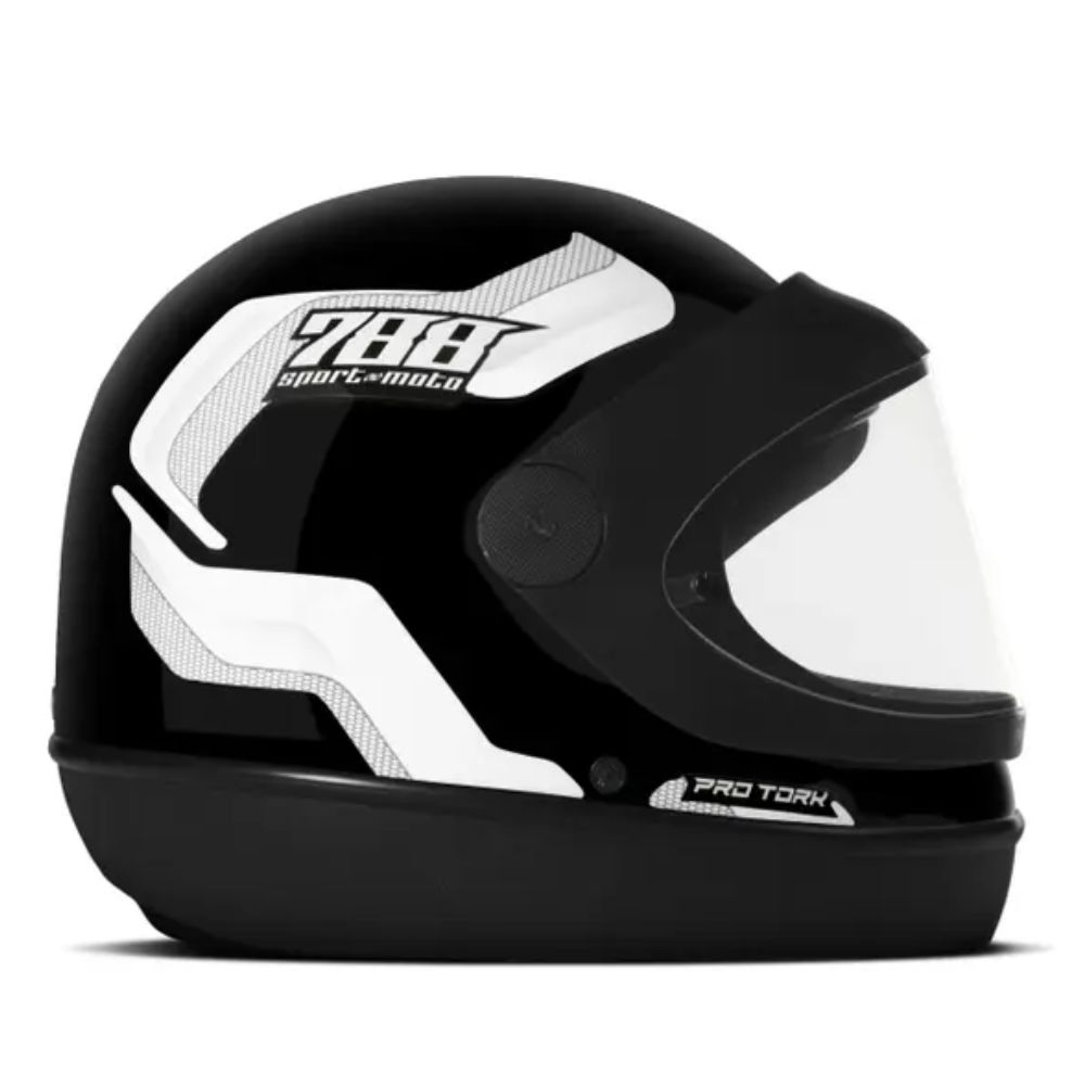 Capacete Pro Tork SM Sport 788 CAP-495BC Tamanho 58 Preto/Branco