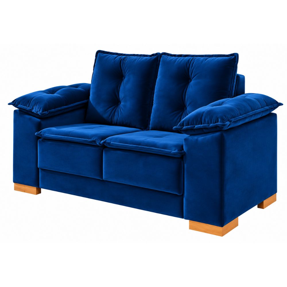 Conjunto estofado Caza Nobre Napoles 2/3 lugares navy T07 Veludo Azul